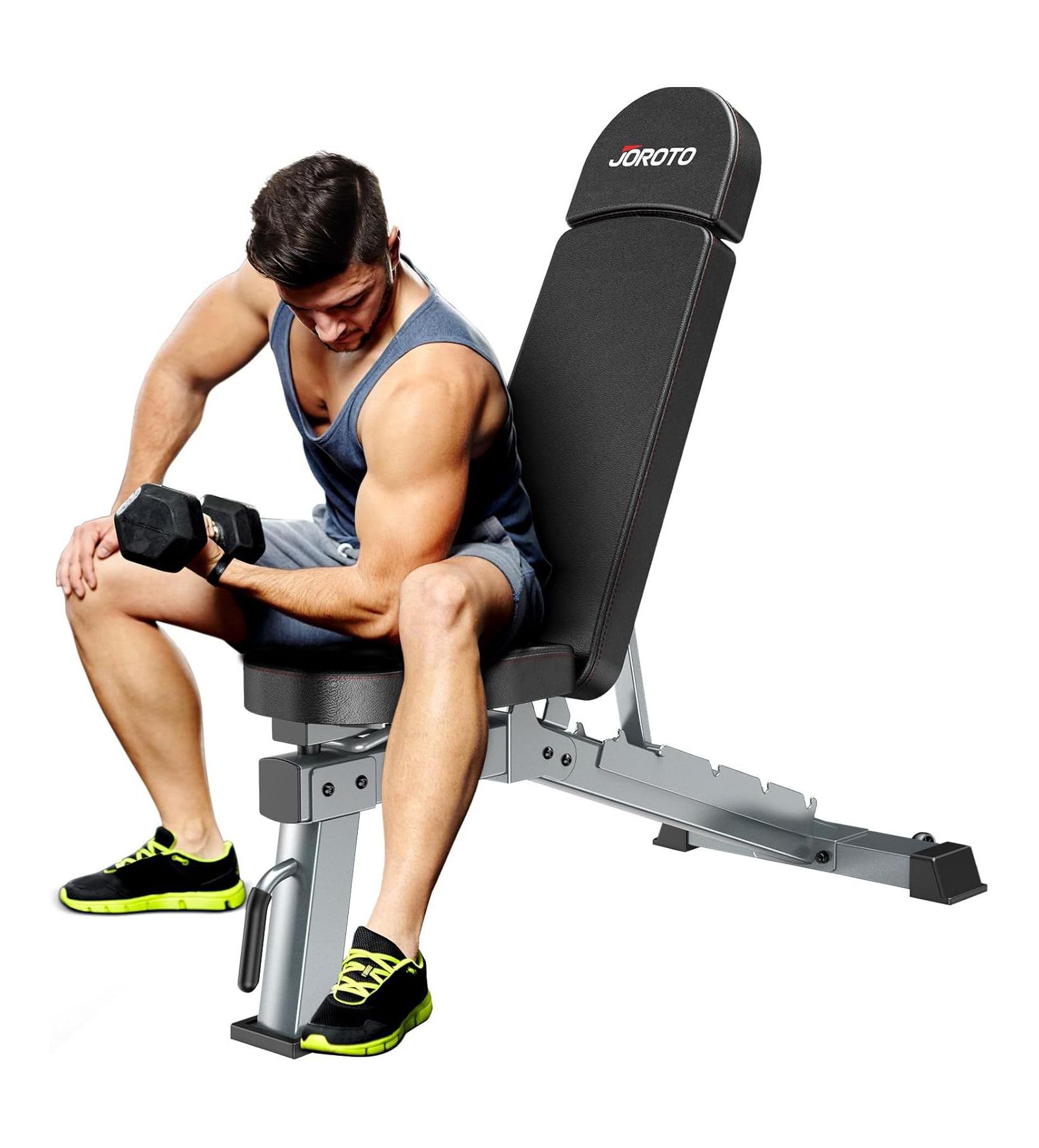 JOROTO Weight Bench, Adjustable Workout Bench Press, Foldable Strength Training Benches for Home Gym Full Body Workout, Incline Decline Flat Utility Workout Bench