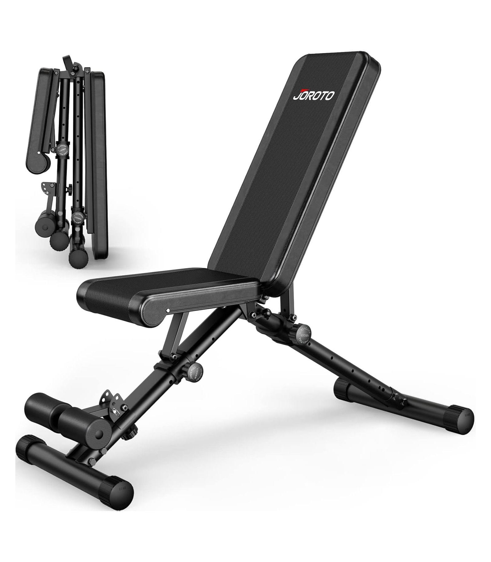 JOROTO MD35 Adjustable Weight Bench 8x4x3x2 Positions- 700 Pounds Load Foldable Strength Training Benches для Full Body Workout Bench Press (With Fast Auto-lock Adjustments)