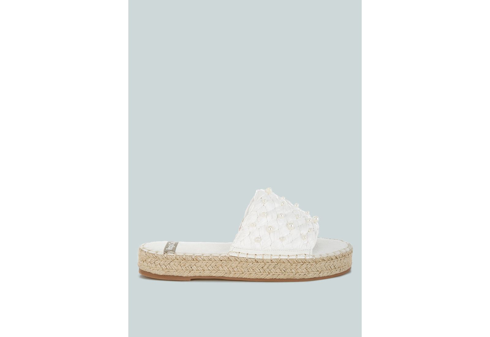 Rag and Co Womens Yakna Pearl Embellished Woven Flats