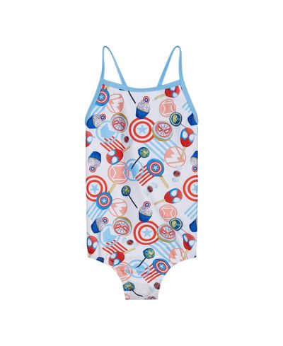 Avengers Toddler Girls Racerback UPF 50+ One Piece Bathing Suit