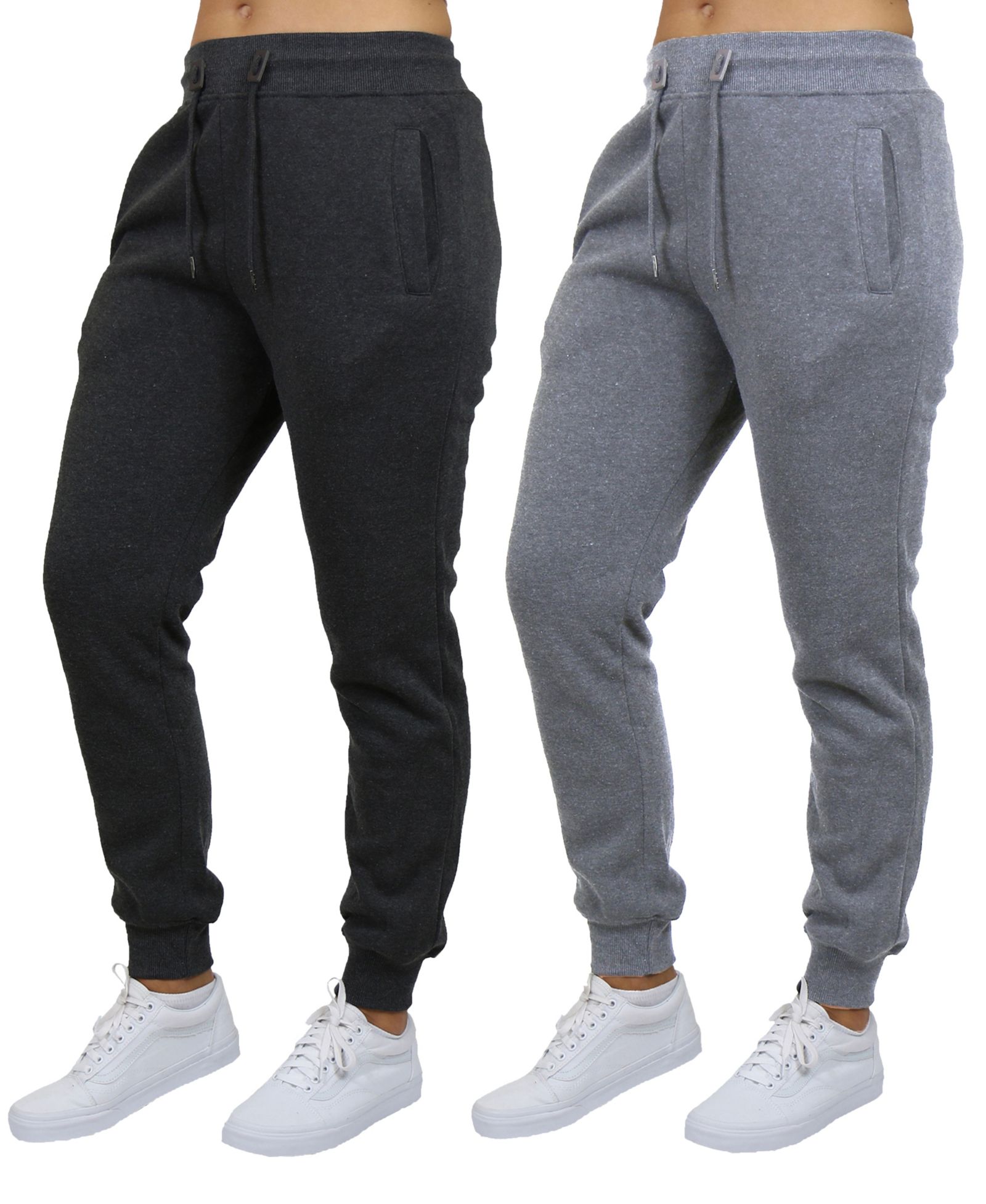 Galaxy By Harvic Women's Loose Fit Fleece Lined Jogger Sweatpants-2 Pack