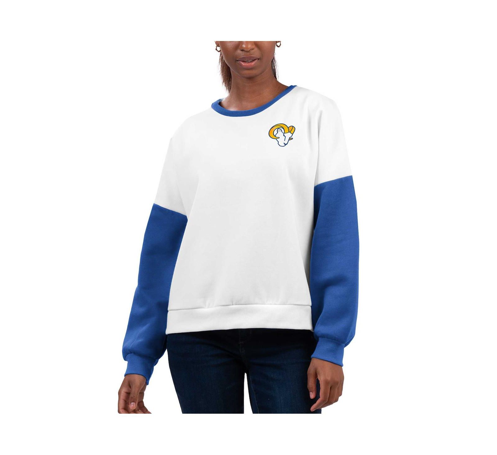 G-III 4Her by Carl Banks Женская G-III 4Her White Los Angeles Rams A-Game Pullover Sweatshirt