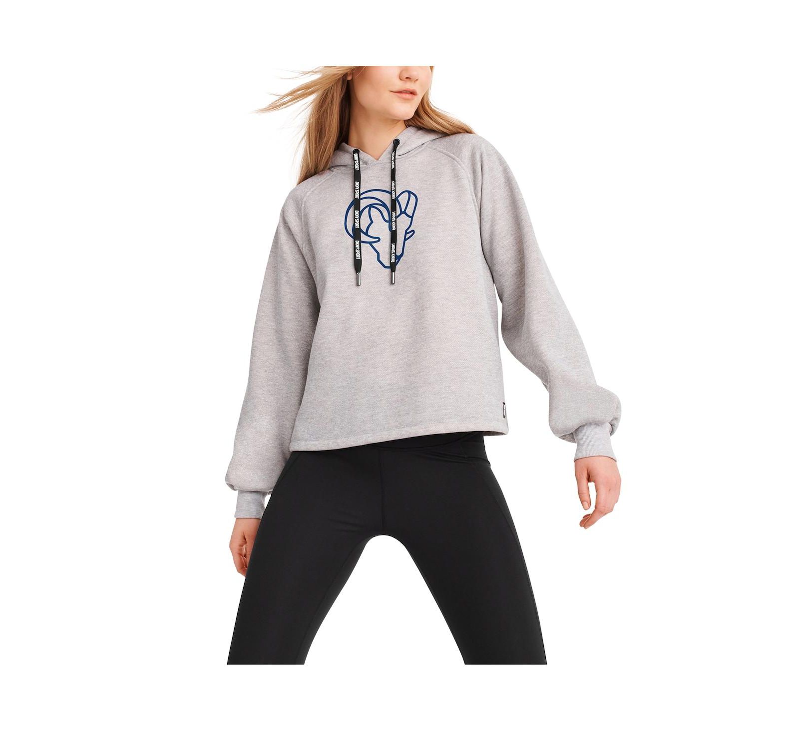 Худи DKNY Women's Heather Gray Los Angeles Rams Debbie Dolman Raglan Pullover