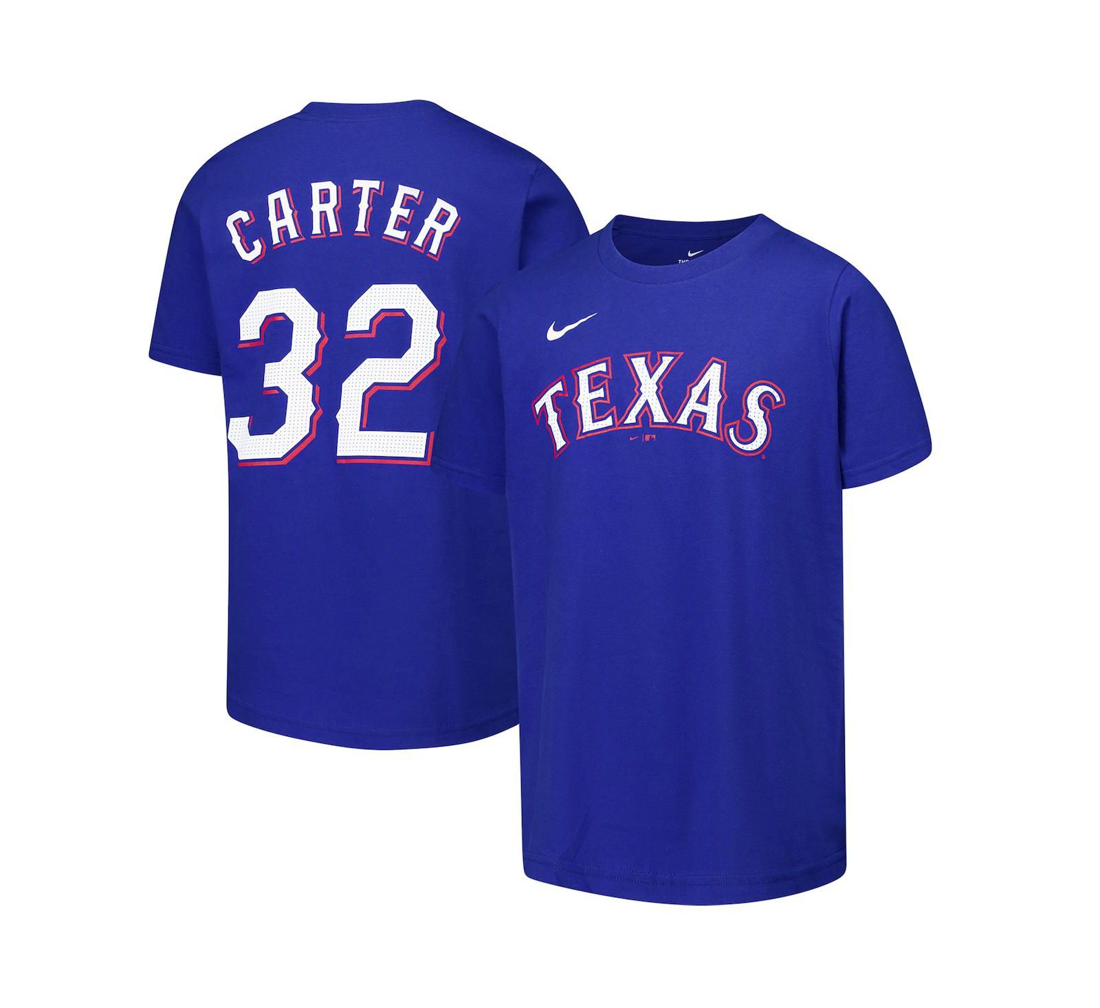 Футболка Nike Evan Carter Royal Texas Rangers для мальчиков и девочек