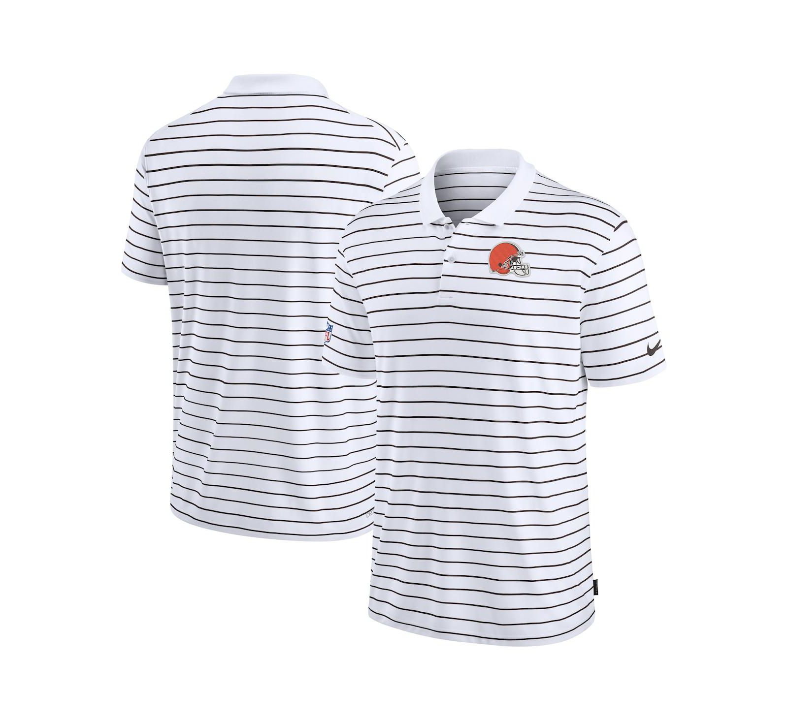 Nike Men's White Cleveland Browns Sideline Lock Up Victory Performance Polo Shirt