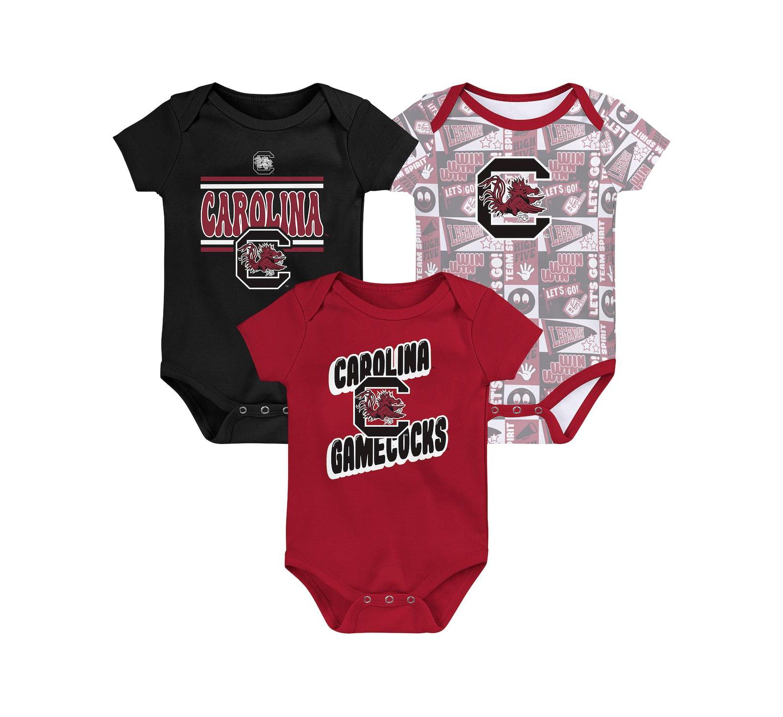 Outerstuff Baby Boys and Girls 3-Pack South Carolina Gamecocks Sunday Comics Bodysuit Set