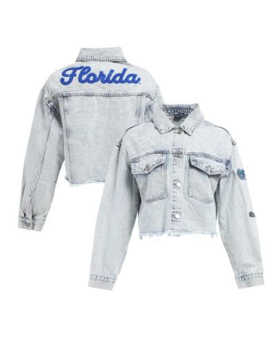 Hype and Vice Женская джинсовая куртка Florida Gators, укороченная, на пуговицах