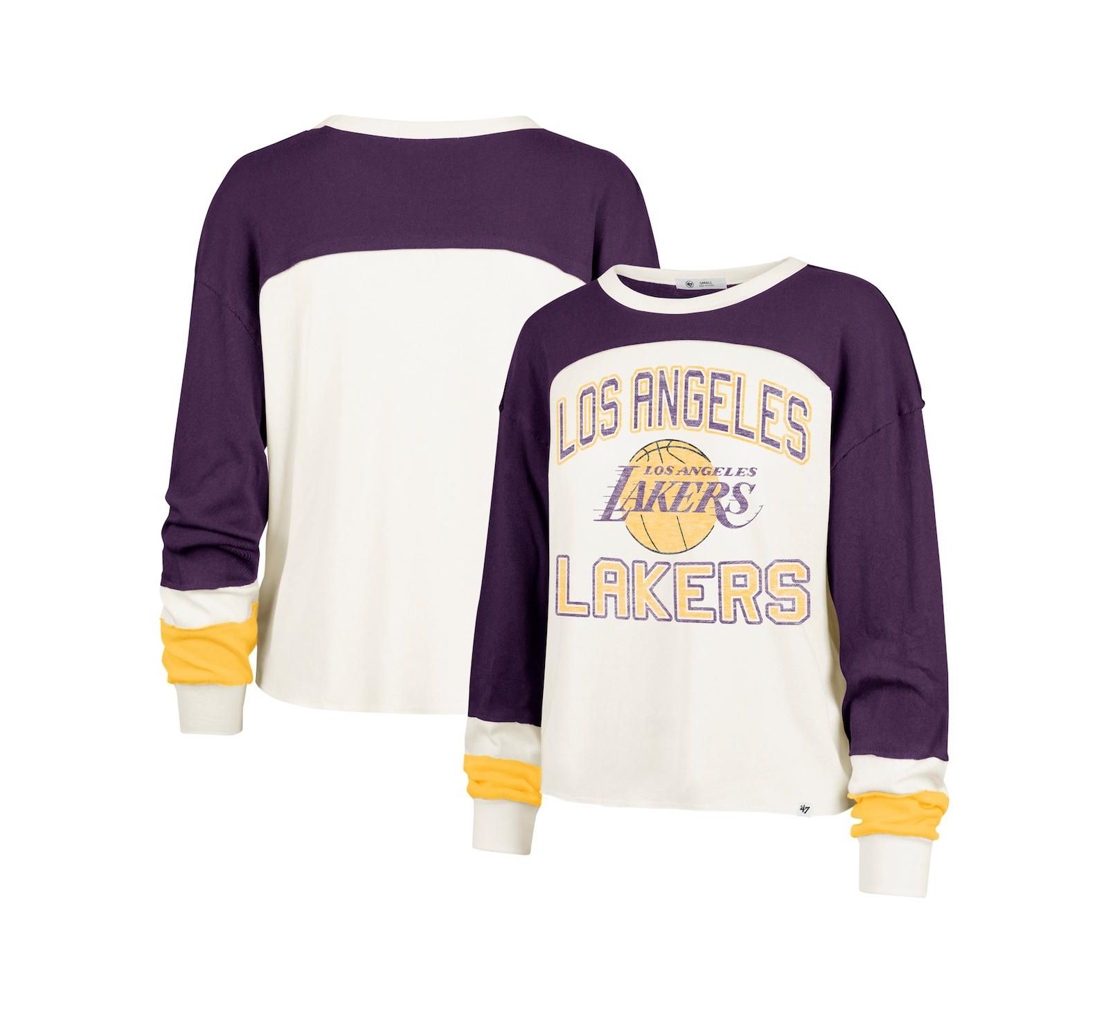 '47 Brand Женская футболка с длинным рукавом Los Angeles Lakers, кремовая