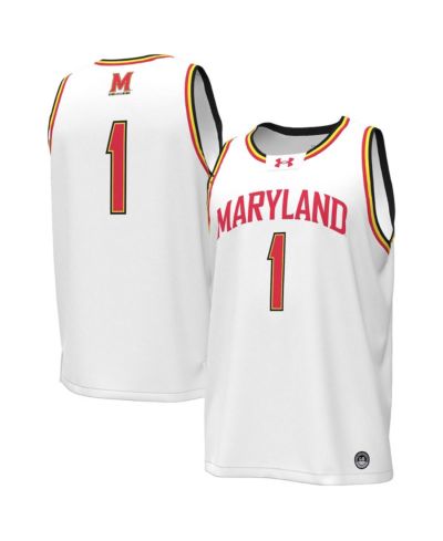 Мужская баскетбольная джерси Under Armour Men's 1 White Maryland Terrapins Replica Basketball Jersey