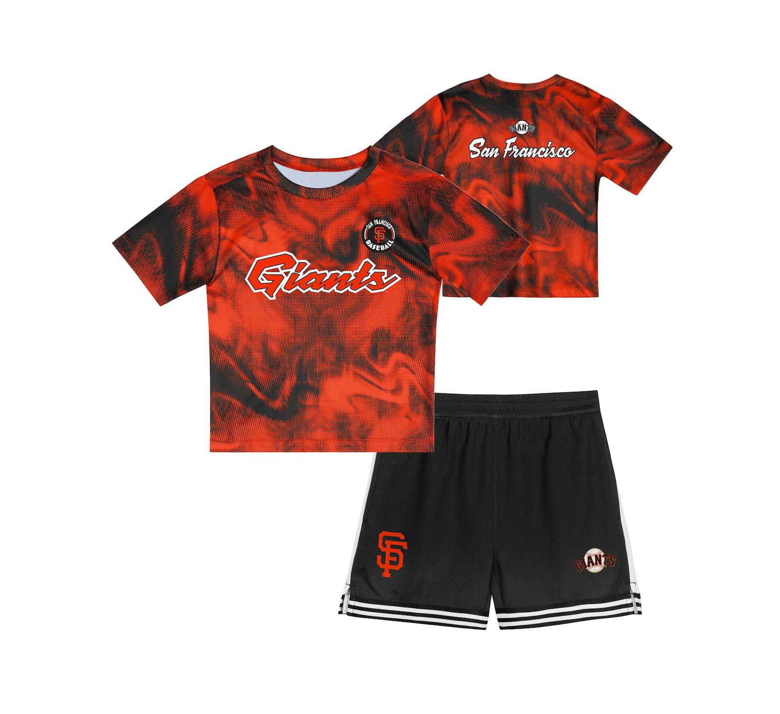 Outerstuff Preschool 2-Piece Orange San Francisco Giants Hitter Infielder T-Shirt and Shorts Set