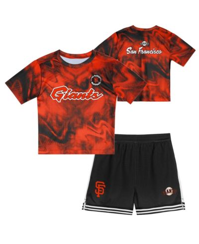 Outerstuff Preschool 2-Piece Orange San Francisco Giants Hitter Infielder T-Shirt and Shorts Set