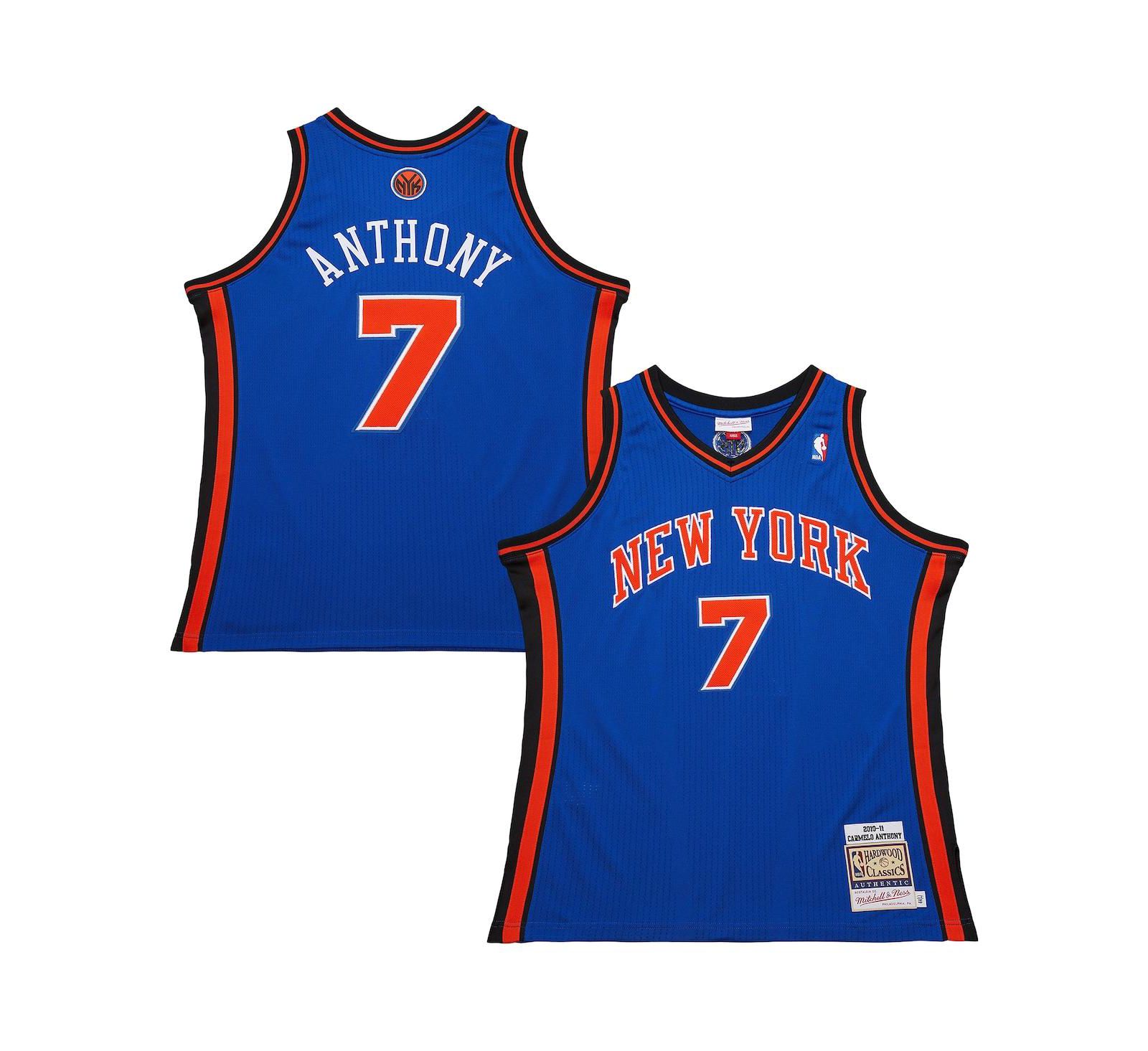 Mitchell & Ness Men's Carmelo Anthony Royal New York Knicks 2010/11 Hardwood Classics Authentic Jersey