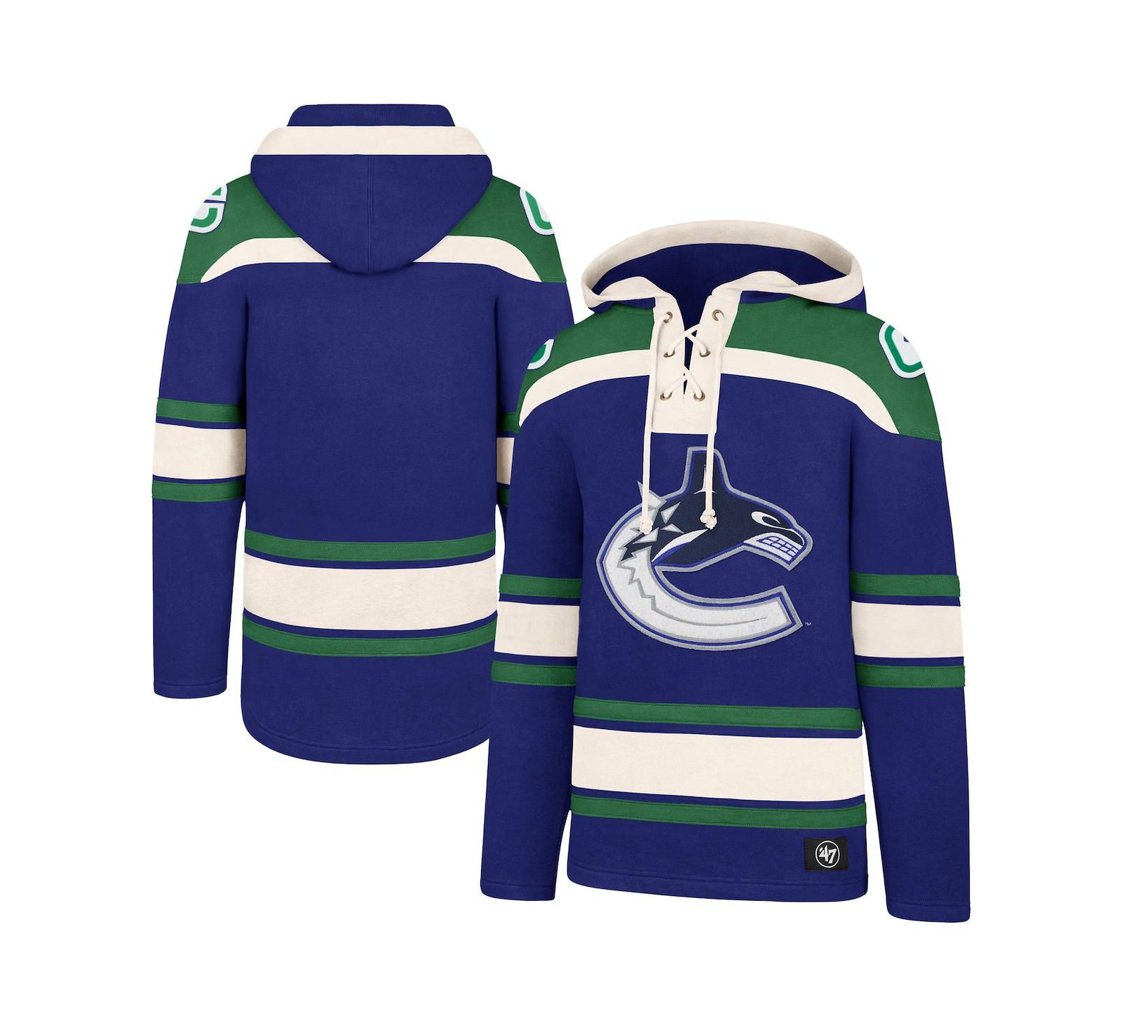 Мужское худи '47 Brand Royal Vancouver Canucks Superior Lacer Pullover