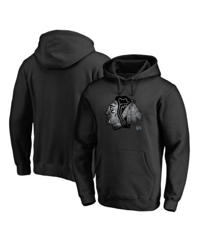 Мужское худи Fanatics MTO Label Black Chicago Blackhawks Core Smoke Pullover