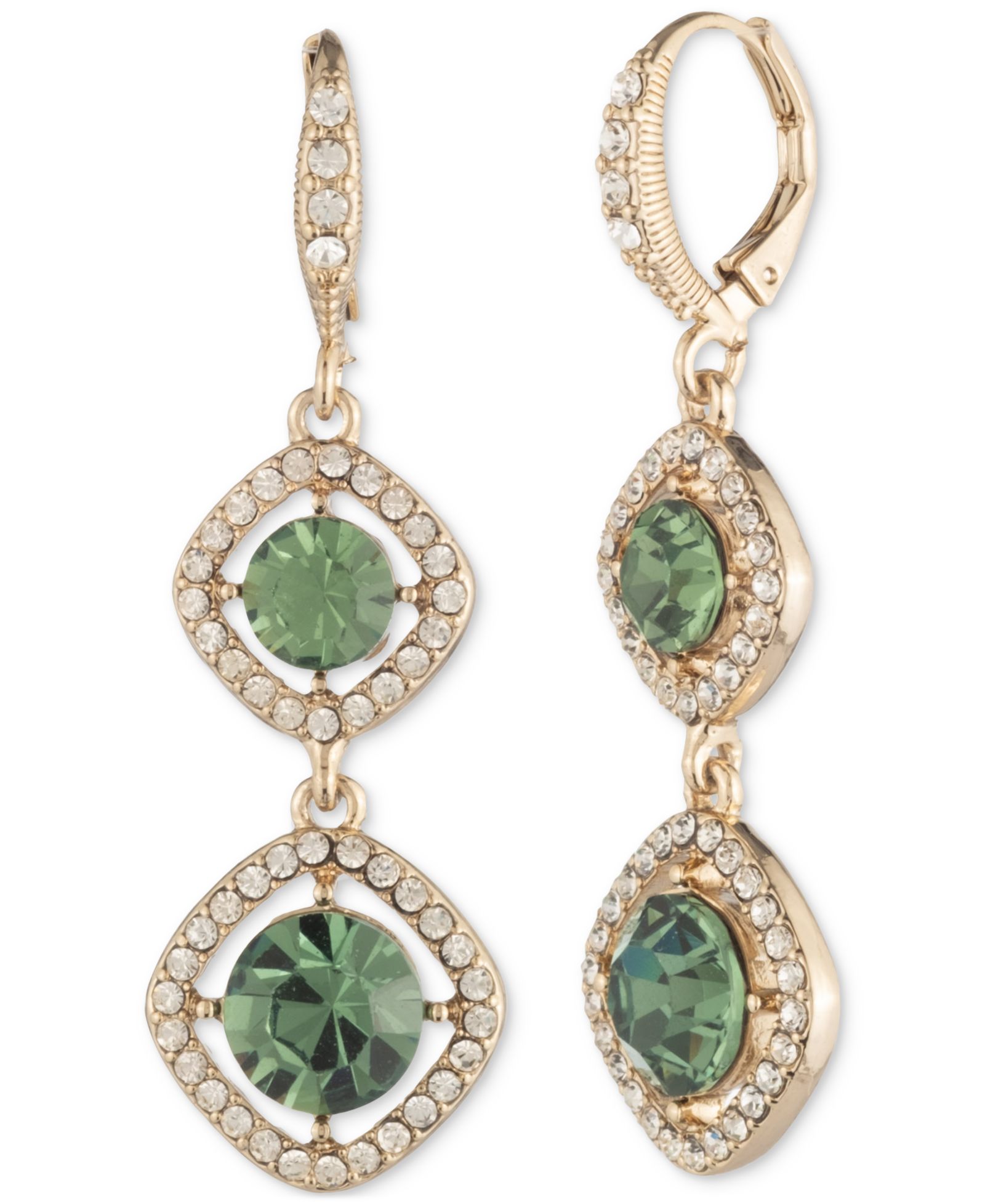 Серьги Givenchy Pavé & Round Crystal Halo Double Drop