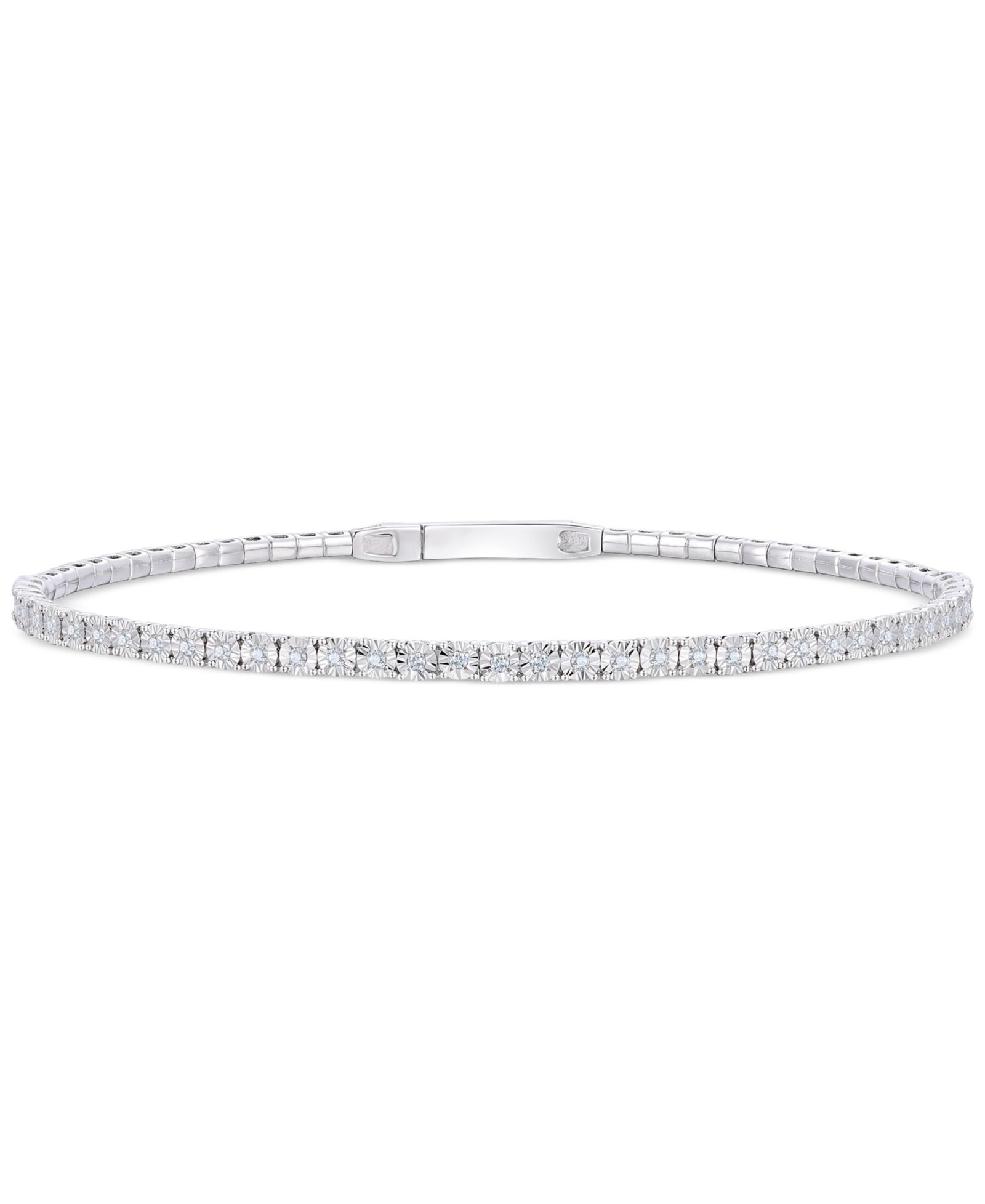 Diamond Illusion Bangle Bracelet (1/4 ct. t.w.) in Sterling Silver