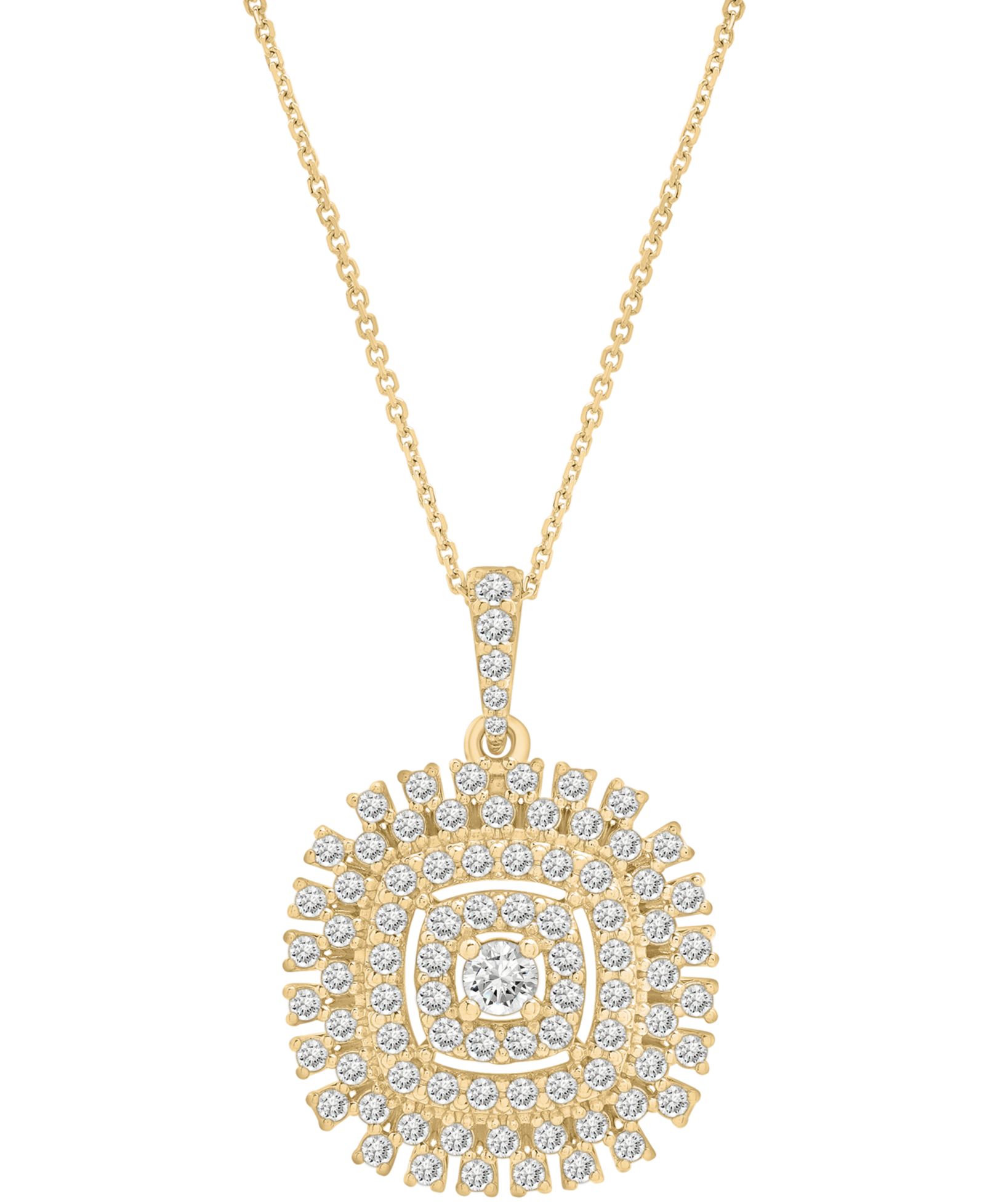 Подвеска Diamond Openwork Cluster 18" в золоте 10k