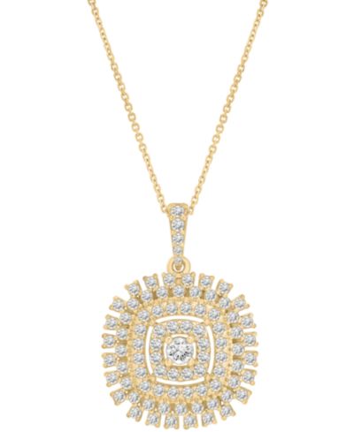 Подвеска Diamond Openwork Cluster 18" в золоте 10k