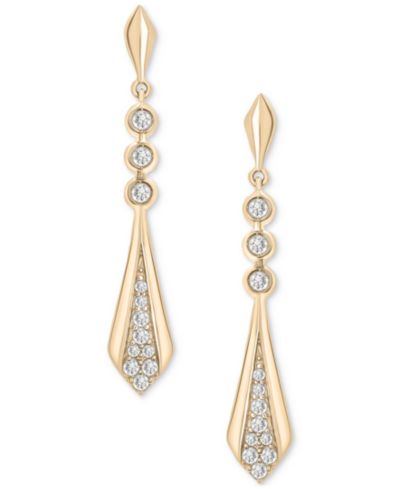 Wrapped in Love Diamond Flare Drop Earrings (1/4 ct. tw) in 14k Gold or 14k White Gold, Exclusively at Macy's