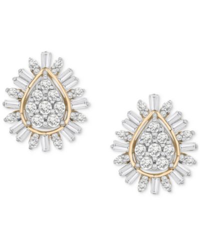 Серьги-гвоздики Wrapped in Love™ Diamond Teardrop Cluster 14k Gold