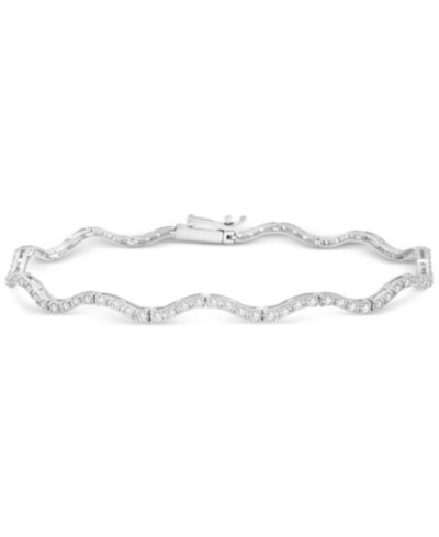 Wrapped in Love Diamond Wavy Tennis Bracelet (1 ct. tw) in 14k White Gold or 14k Yellow Gold, Exclusively at Macy's