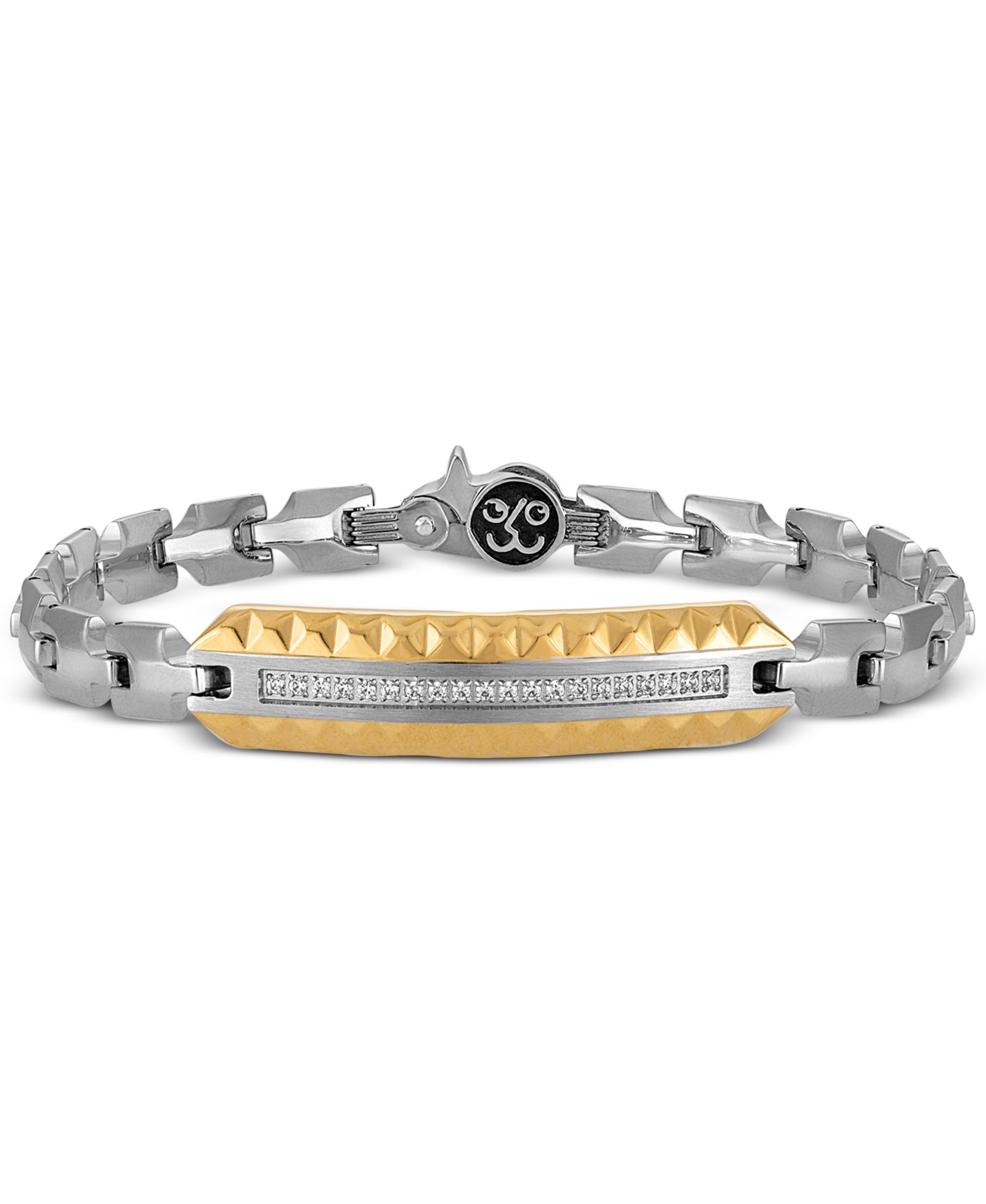 Мужской браслет Esquire Men's Jewelry Diamond ID из нержавеющей стали и золотистого покрытия