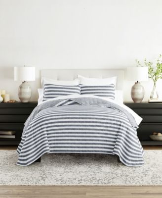 Комплект стеганых покрывал ienjoy Home Classic Stripe Reversible 3-Pc., Full/Queen