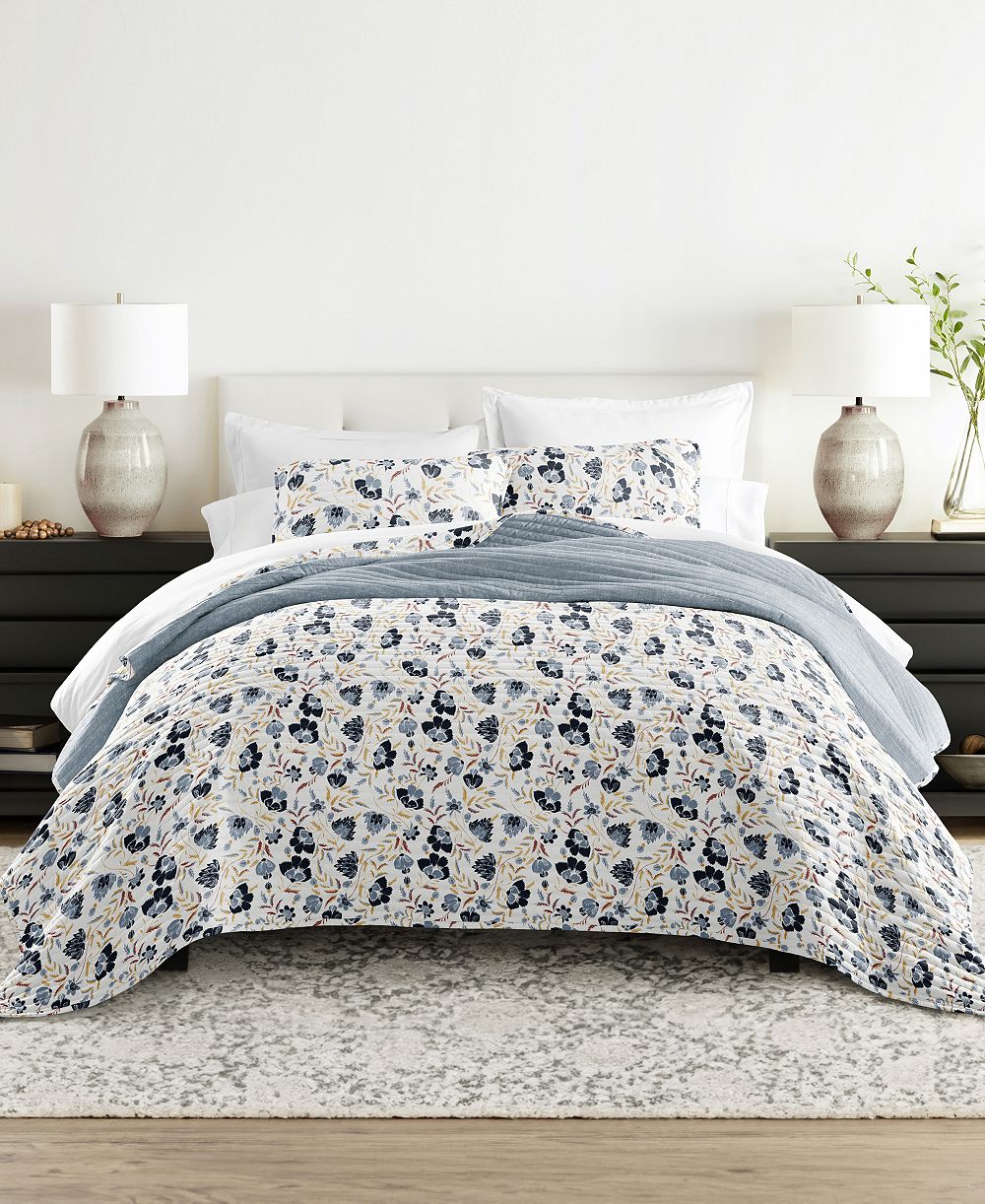 ienjoy Home French Jacobean Reversible 3-Pc. Quilt Set, King/California King