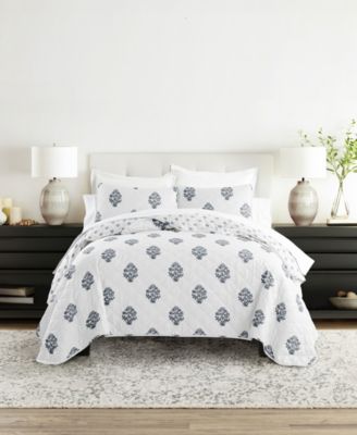 ienjoy Home Stamped Bloom двусторонний комплект из 2 стеганых покрывал, Twin/Twin XL