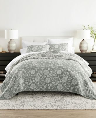 ienjoy Home Textured Floral двусторонний комплект из 2 стеганых покрывал, Twin/Twin XL