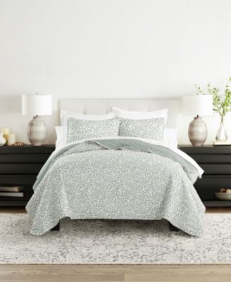ienjoy Home Tossed Ferns двусторонний комплект из 2 стеганых покрывал, Twin/Twin XL