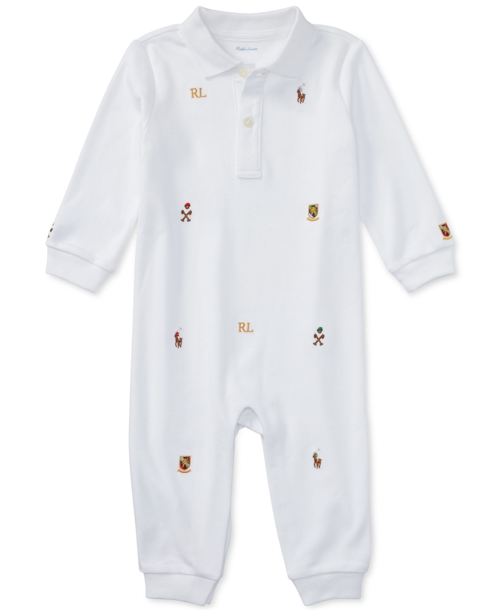 Polo Ralph Lauren Детский комбинезон с вышивкой из хлопка