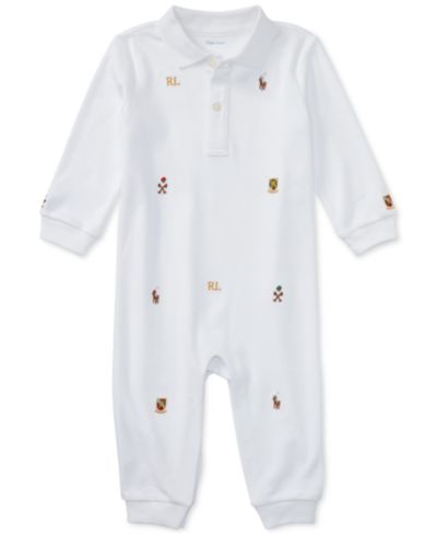 Polo Ralph Lauren Детский комбинезон с вышивкой из хлопка