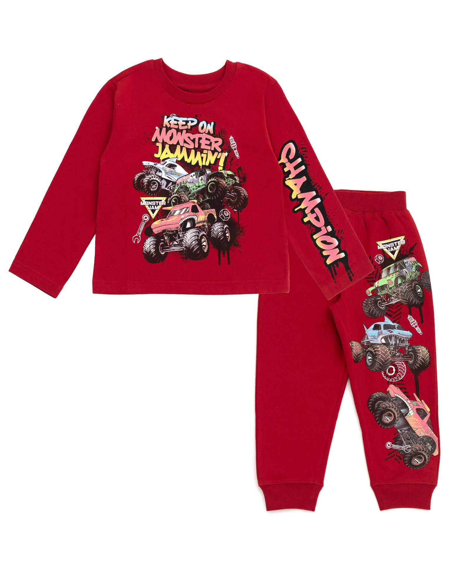 Monster Jam Boys' 2-Piece Tee and Pants Set