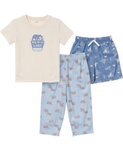 Gerber Toddler Boys 3-Piece T-Shirt, Shorts and Pants Pajama Set, Rock and Roll, 4T