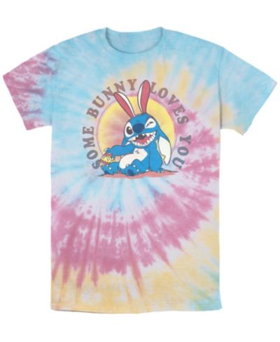 Футболка Lilo Stitch Men's Some Bunny Loves You Short Sleeve Tie Dye