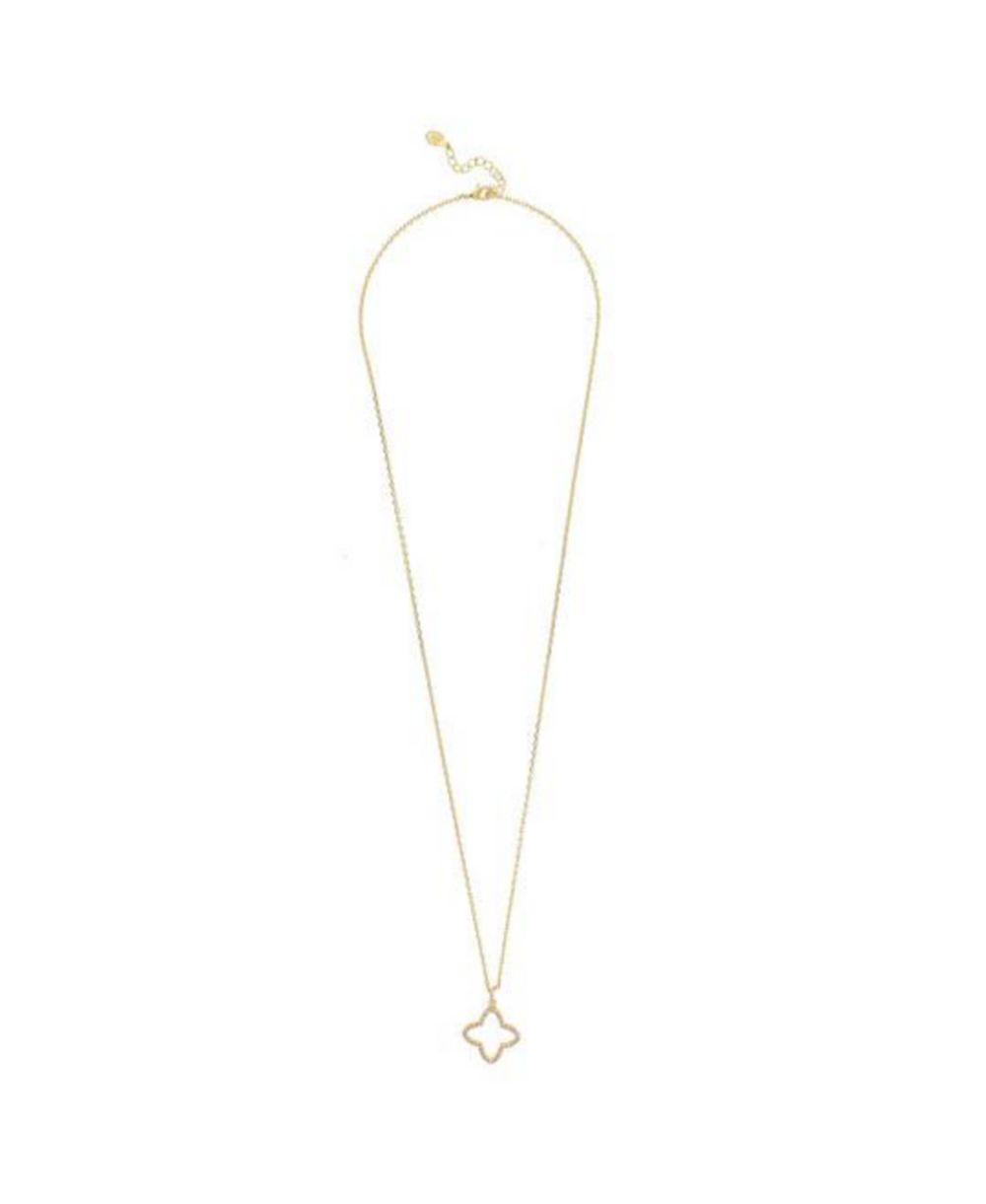 Open CZ Flower Necklace