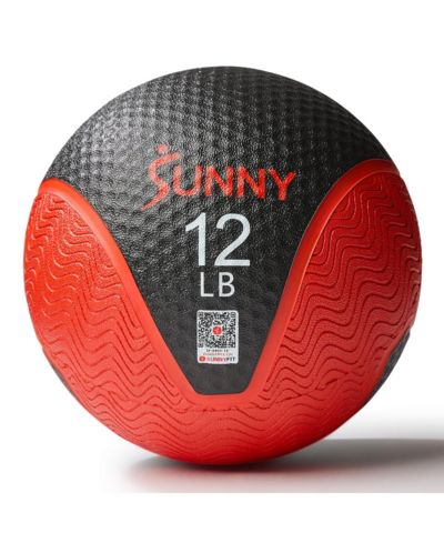 Sunny Health & Fitness Medicine Ball 12LBS, Non-slip Grip