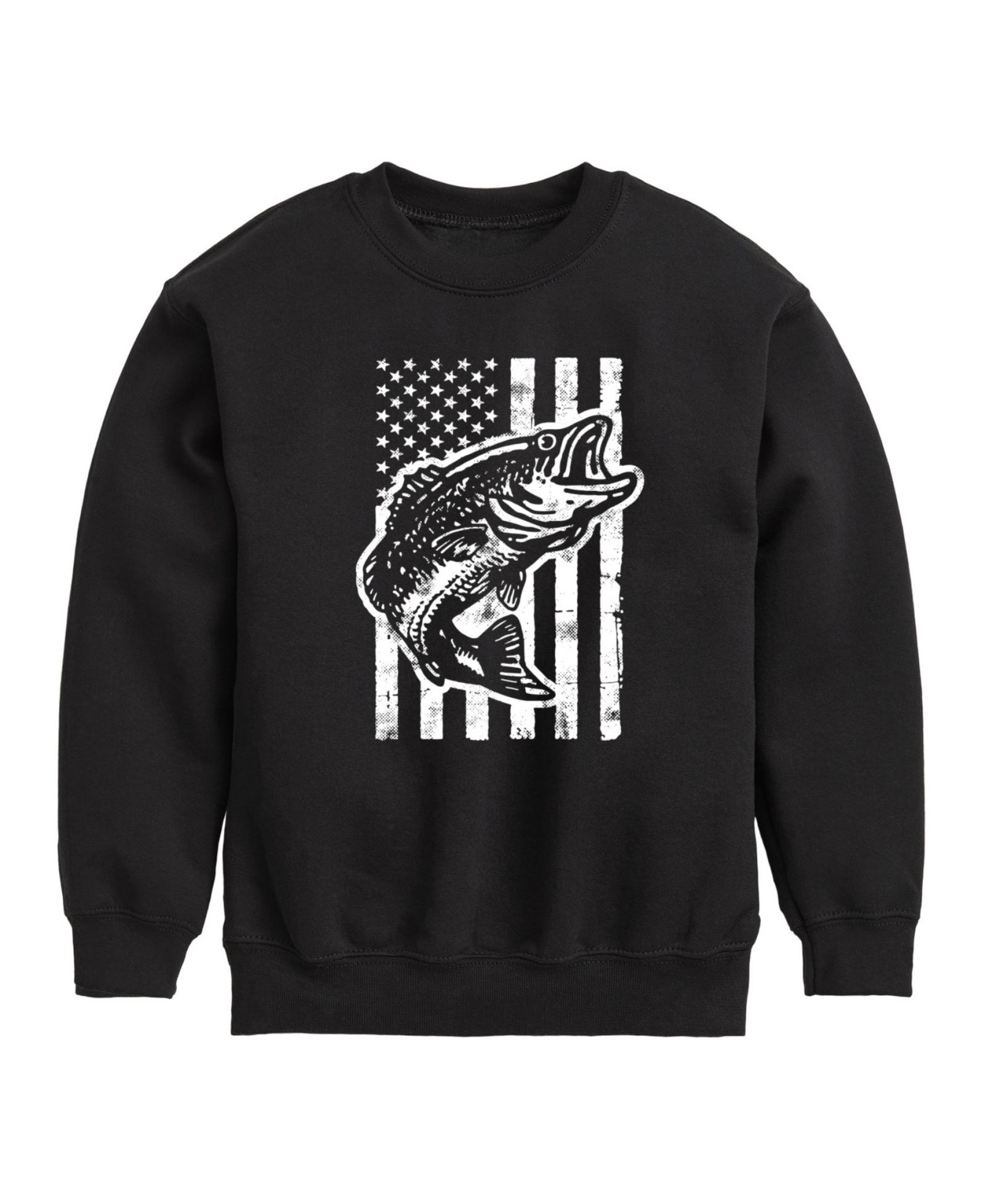 Hybrid Toddler Boys Americana Flag Fish Graphic Fleece T-Shirt