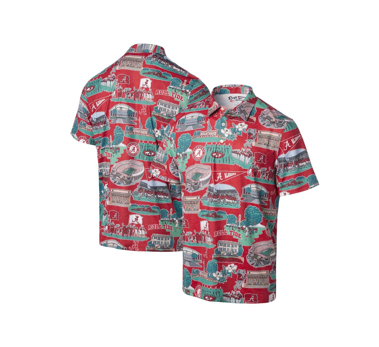 Мужская рубашка Reyn Spooner Crimson Alabama Crimson Tide Scenic Polo