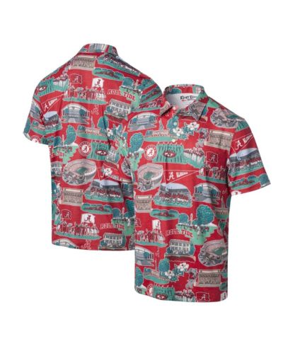 Мужская рубашка Reyn Spooner Crimson Alabama Crimson Tide Scenic Polo