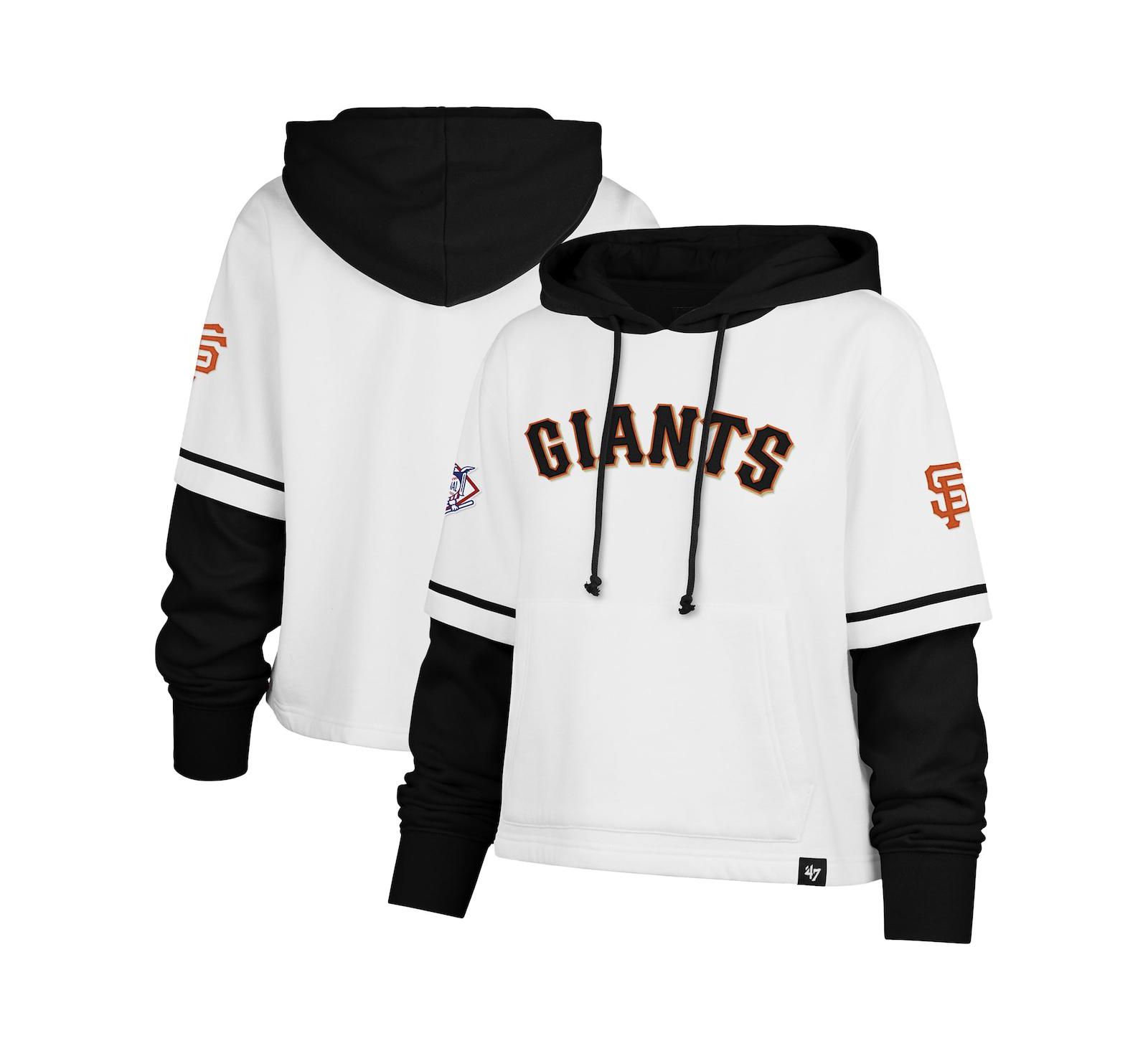 '47 Brand Женское укороченное худи San Francisco Giants Trifecta Shortstop, White