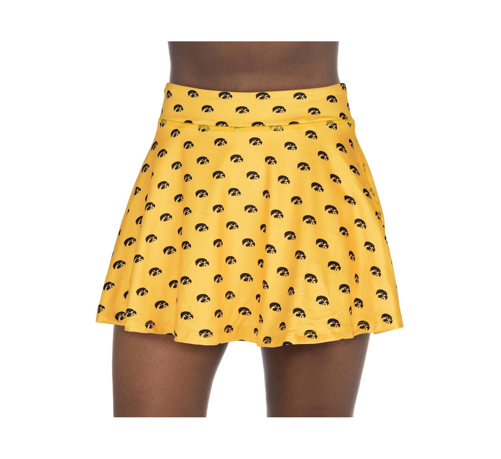 ZooZatz Women's Gold Iowa Hawkeyes All-Over Print Flowy Skort