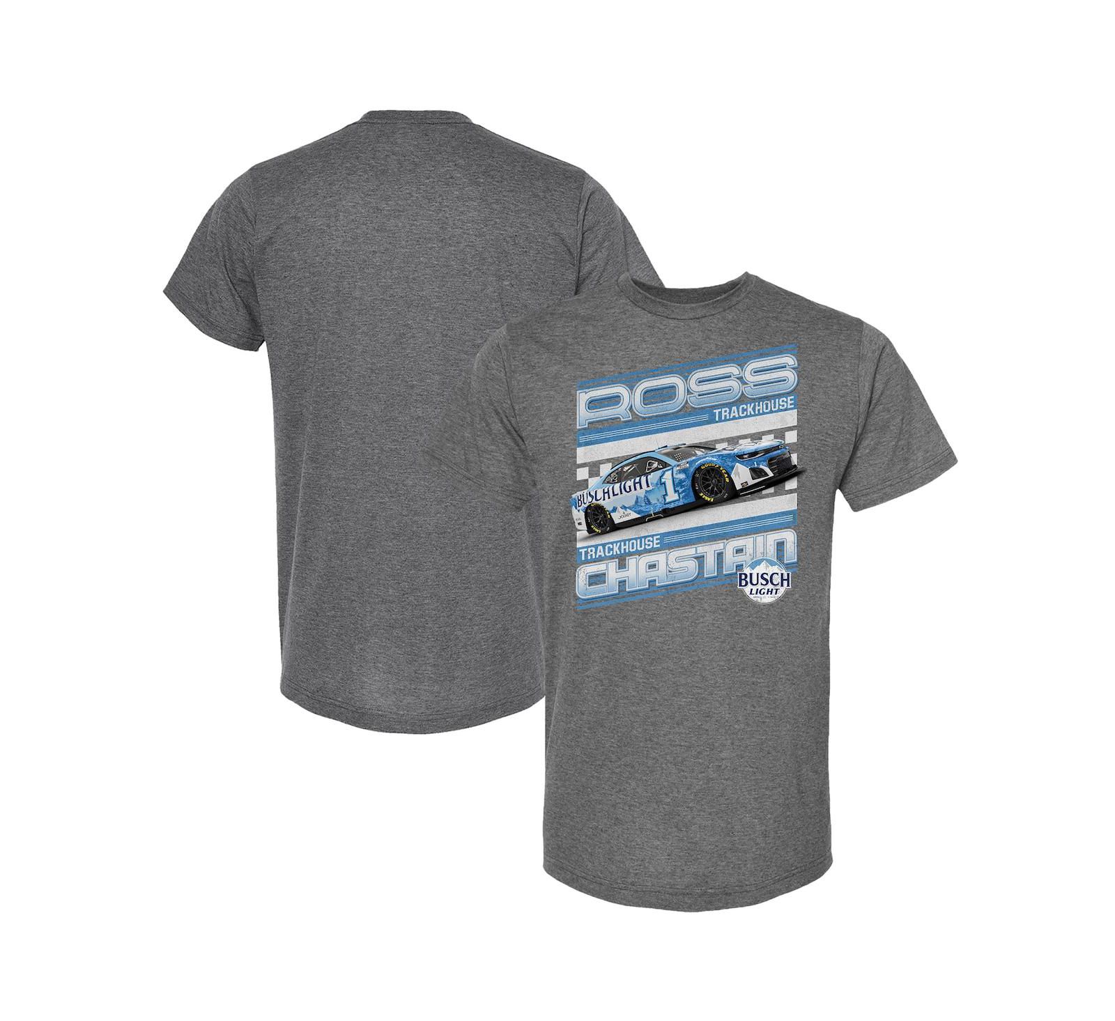Мужская футболка Trackhouse Racing Team Collection Heather Charcoal Ross Chastain Busch Light Car