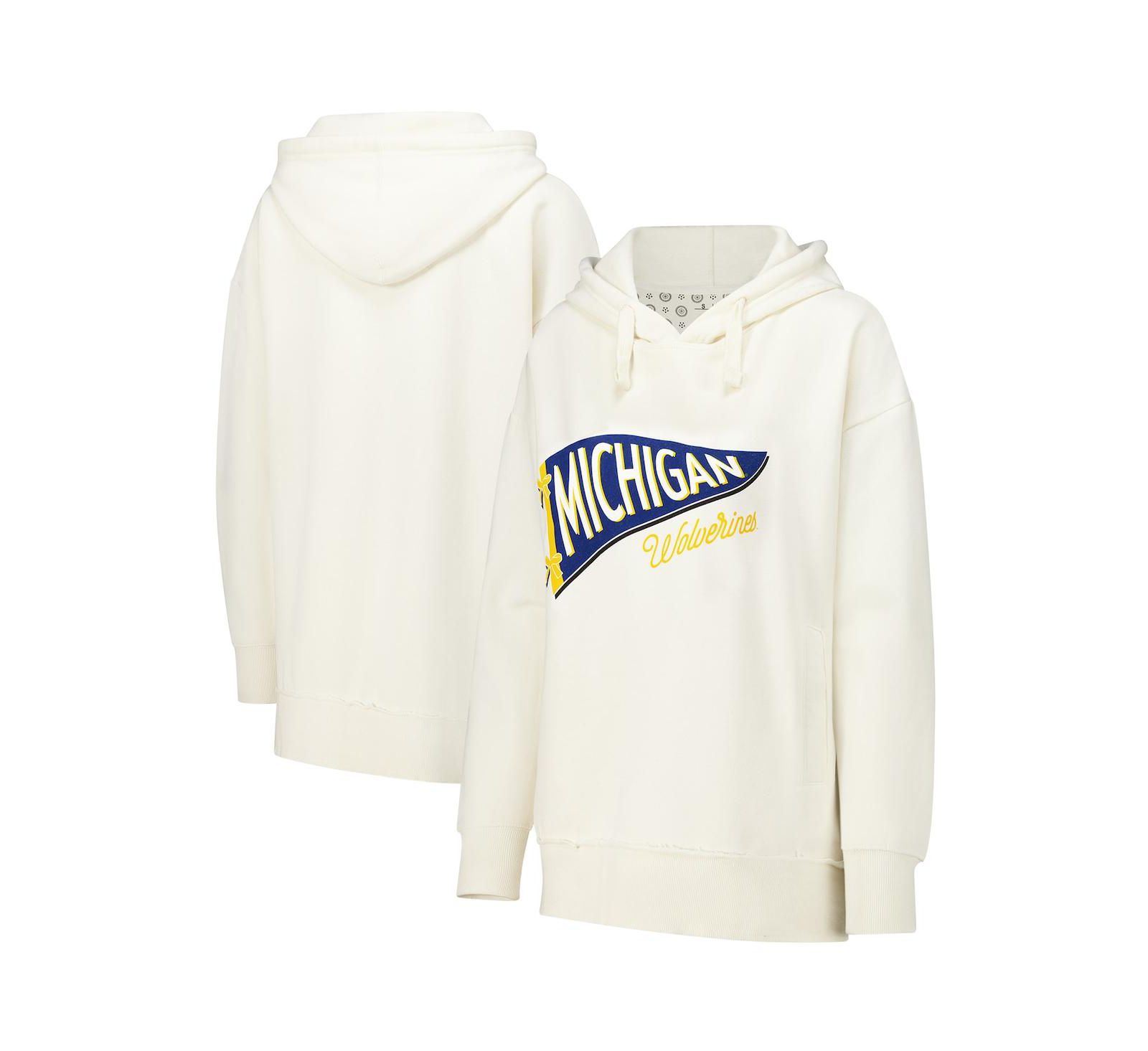 Женское худи Pressbox Cream Michigan Wolverines Marni Pullover