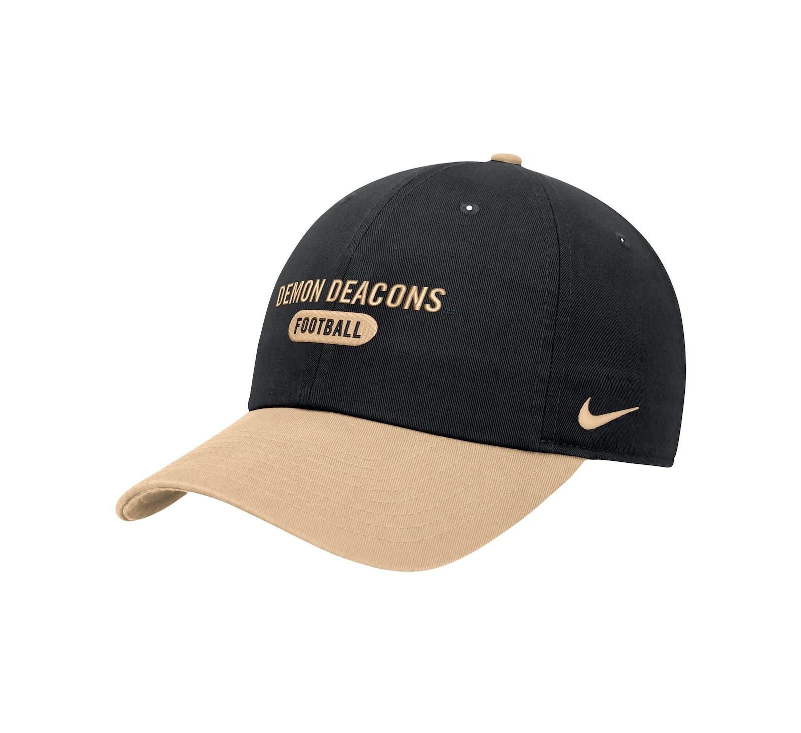 Мужская бейсболка Nike Black Wake Forest Demon Deacons Color Block Club Adjustable Hat