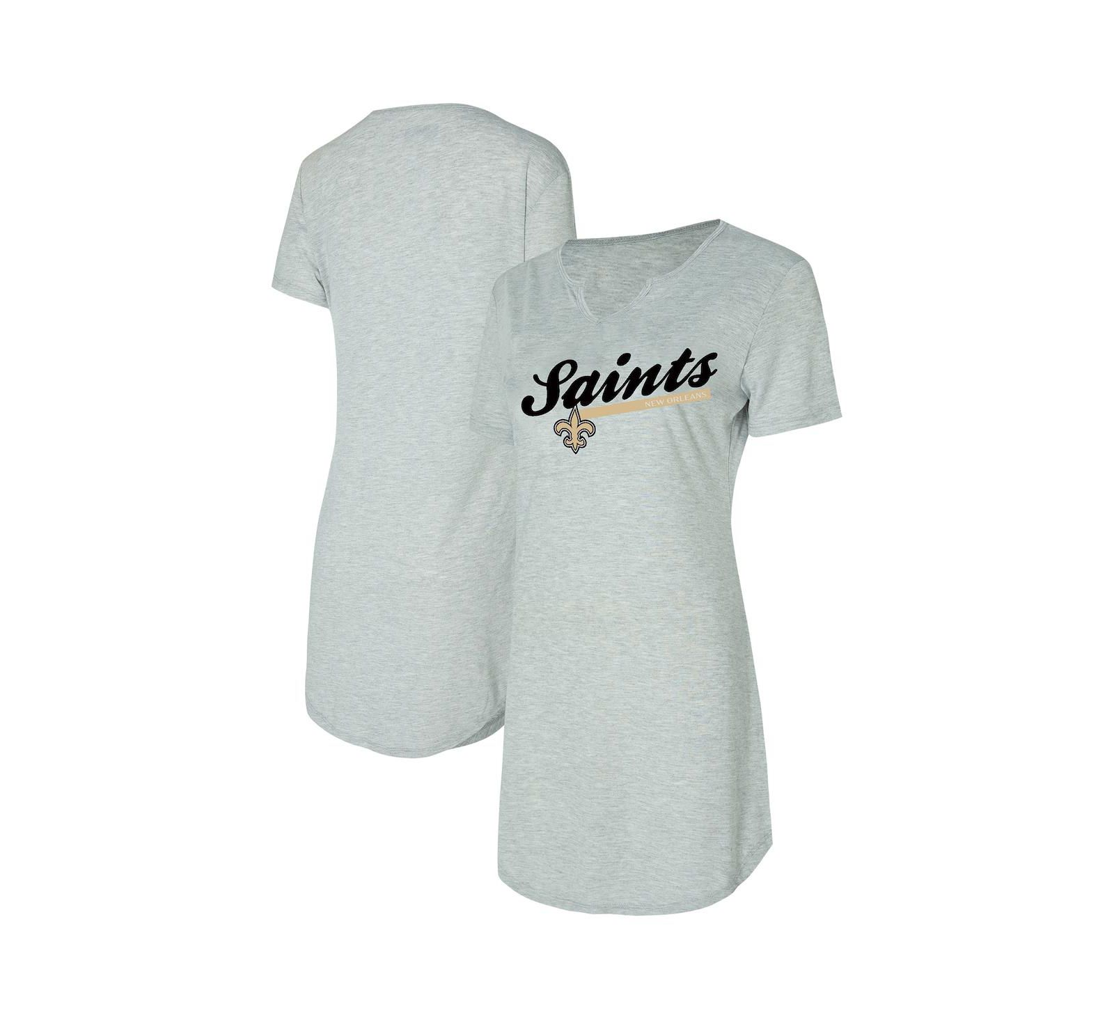 Concepts Sport Women's Gray New Orleans Saints Petition Knit Nightshirt