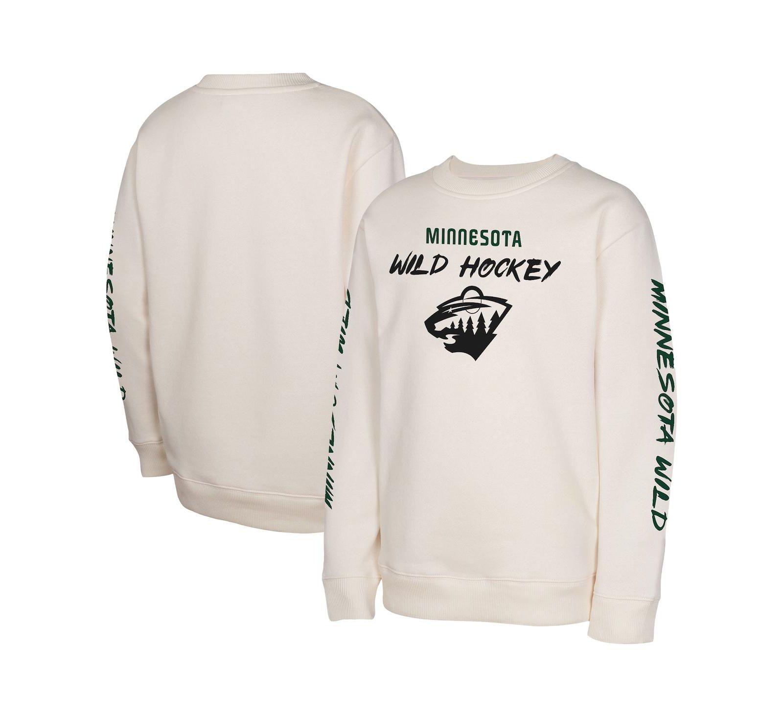 Детский свитшот Outerstuff Big Boys and Girls Cream Minnesota Wild Star Power Pullover