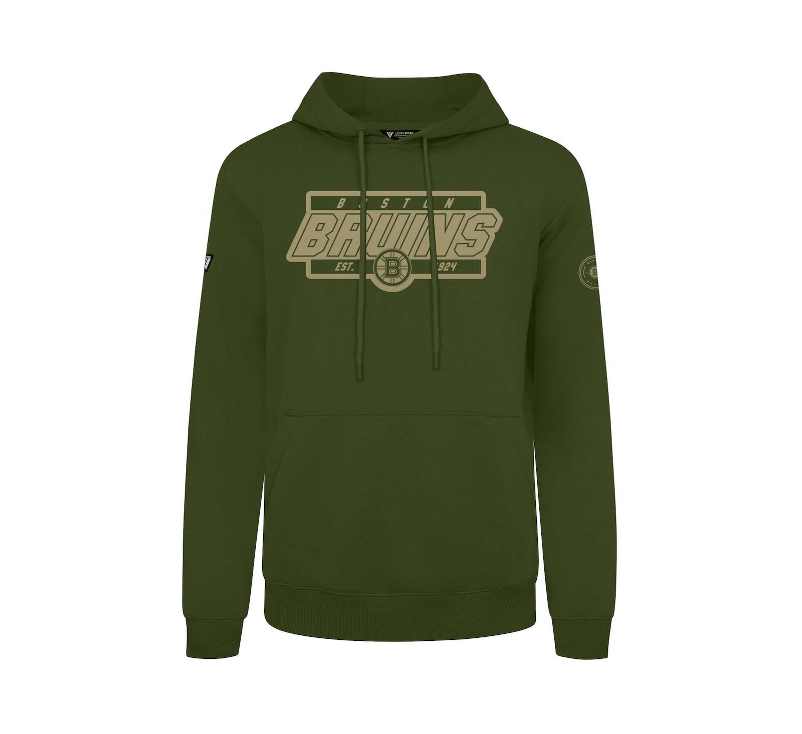 Мужское худи LevelWear Olive Boston Bruins Podium Pullover