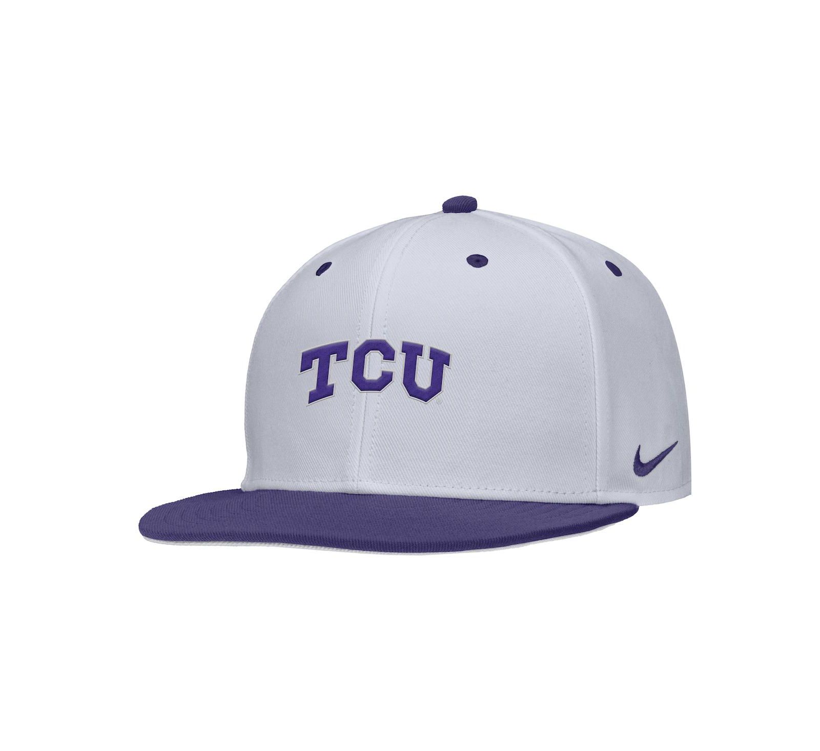Nike Мужская белая бейсболка TCU Horned Frogs On-Field Performance Fitted